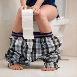 DieetPro tips, een afbeelding van een vrouw op het toilet
