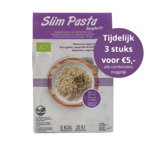 afbeelding van SlimPasta Spaghetti, 9 kcal per 100 gram. Nu 3 voor €5,-